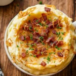 Cheesy-Loaded-Mashed-Potatoes-with-Crispy-Shallots-and-Pancetta-Recipe