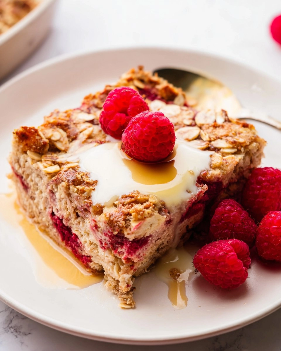 Raspberry Cottage Cheese Baked Oatmeal