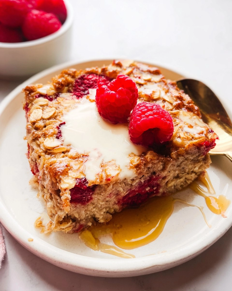 Raspberry Cottage Cheese Baked Oatmeal