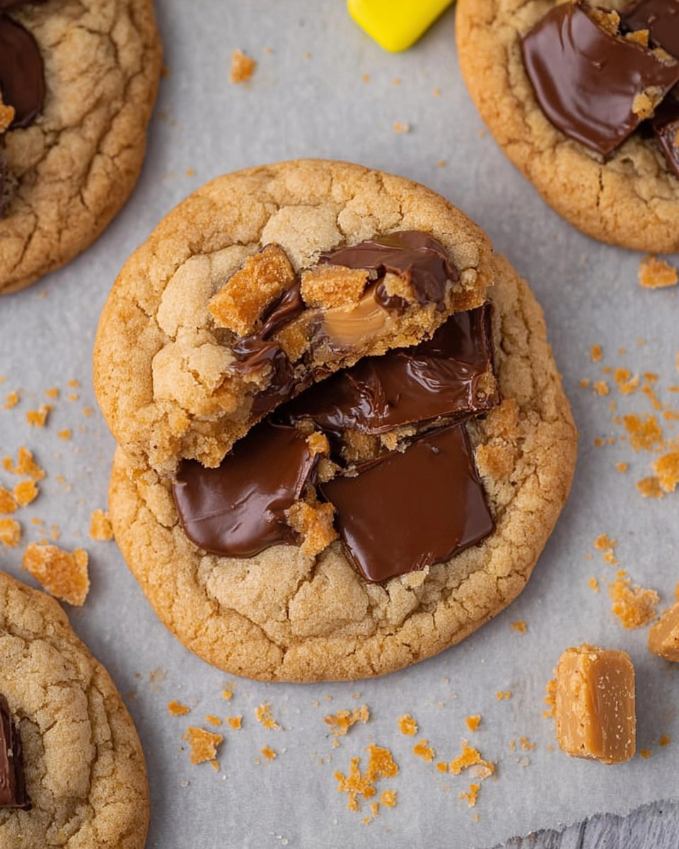 Soft & Chewy Crumbl Butterfinger Cookies Copycat