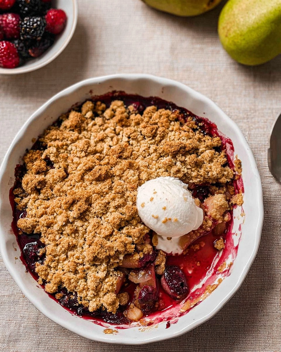 Spiced Pear Berry Crumble