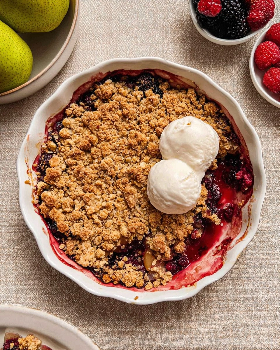 Spiced Pear Berry Crumble