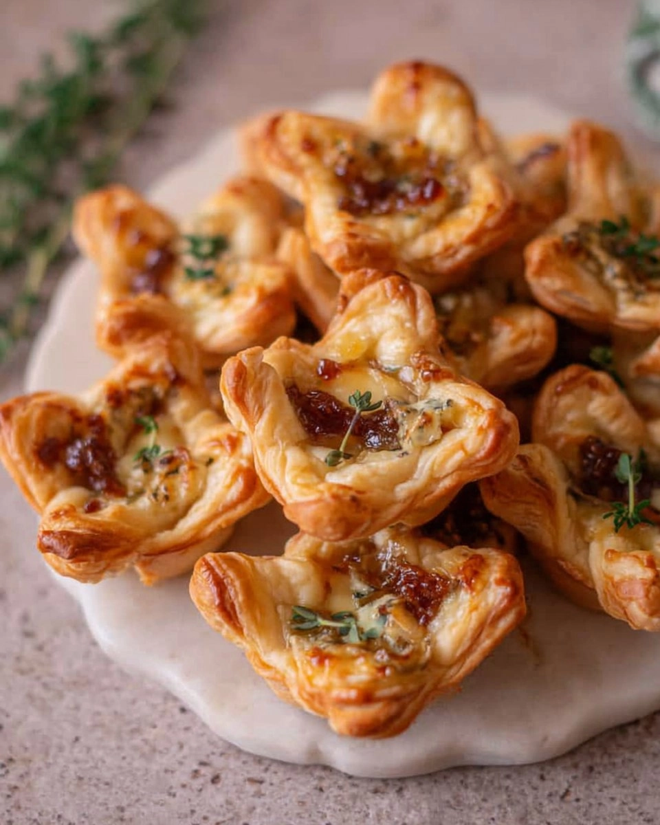 Brie and Fig Jam Puff Pastry Cups
