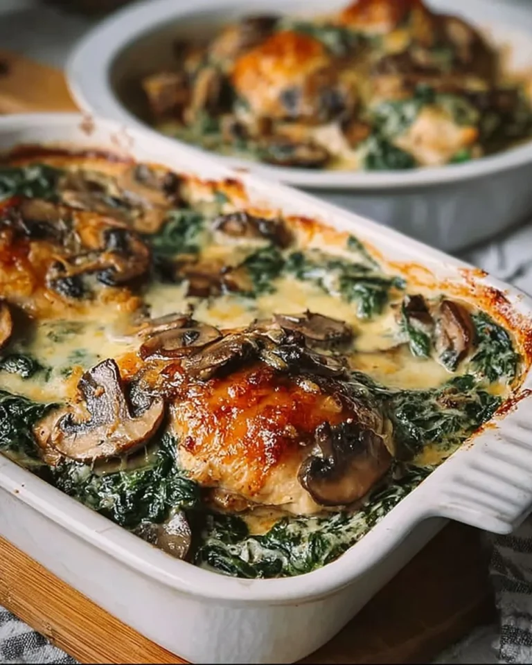 Chicken-Spinach-Mushroom-Low-Carb-Oven-Dish-Recipe
