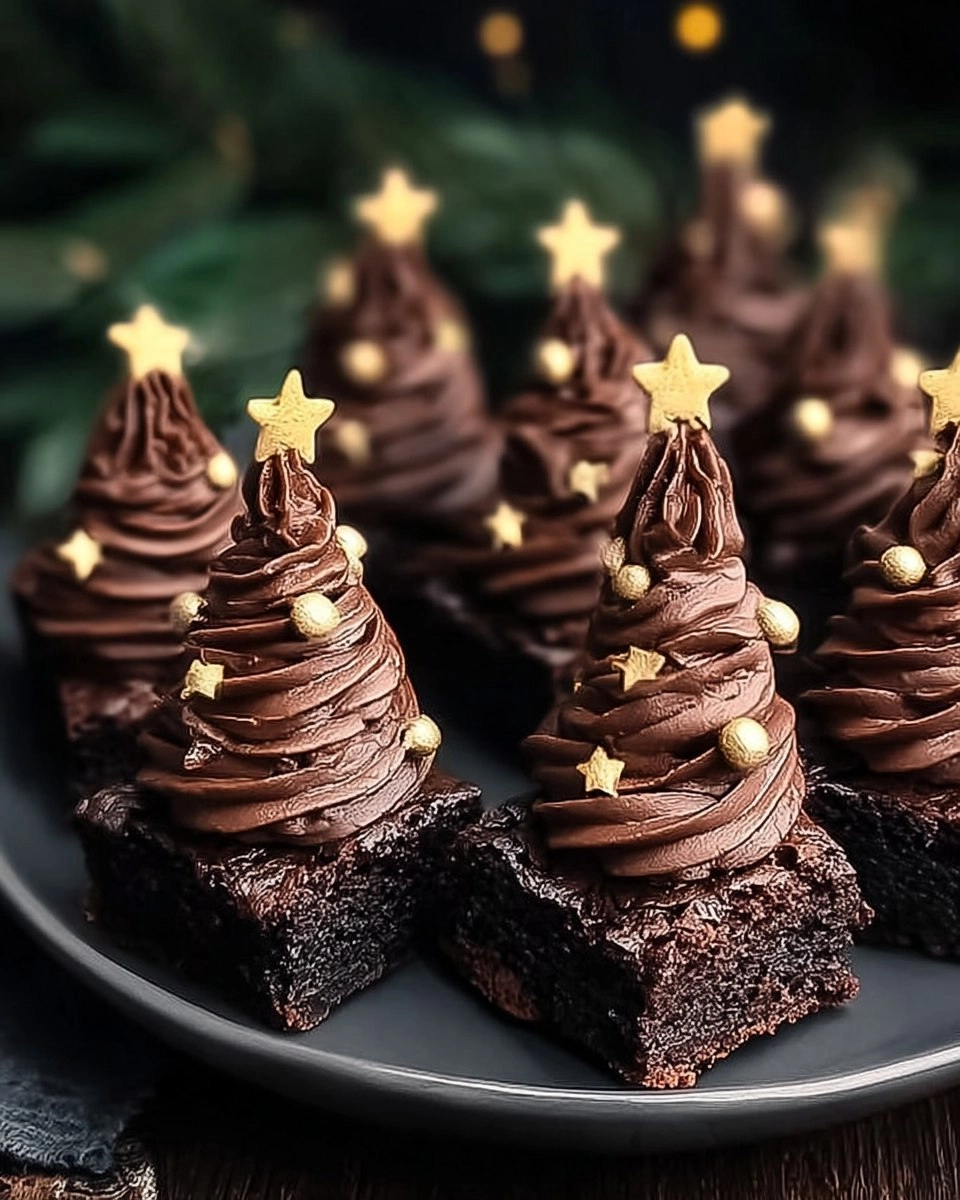 Christmas Tree Brownies with Chocolate Buttercream Bliss