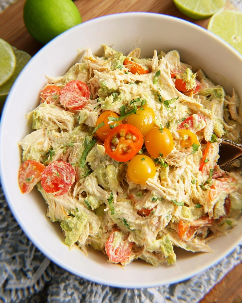 Creamy Chicken and Avocado Salad with Lime Yogurt Dressing