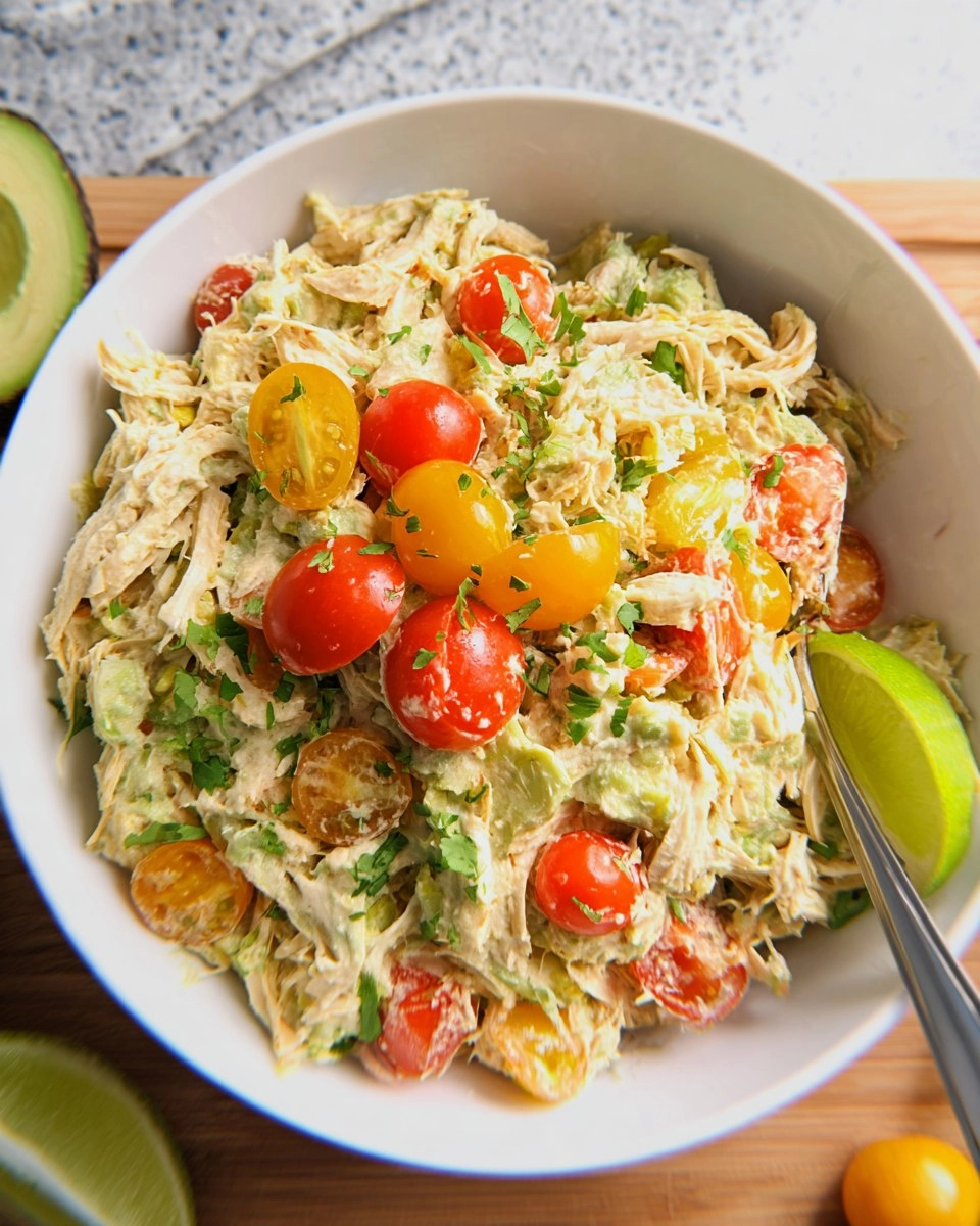 Creamy Chicken and Avocado Salad with Lime Yogurt Dressing