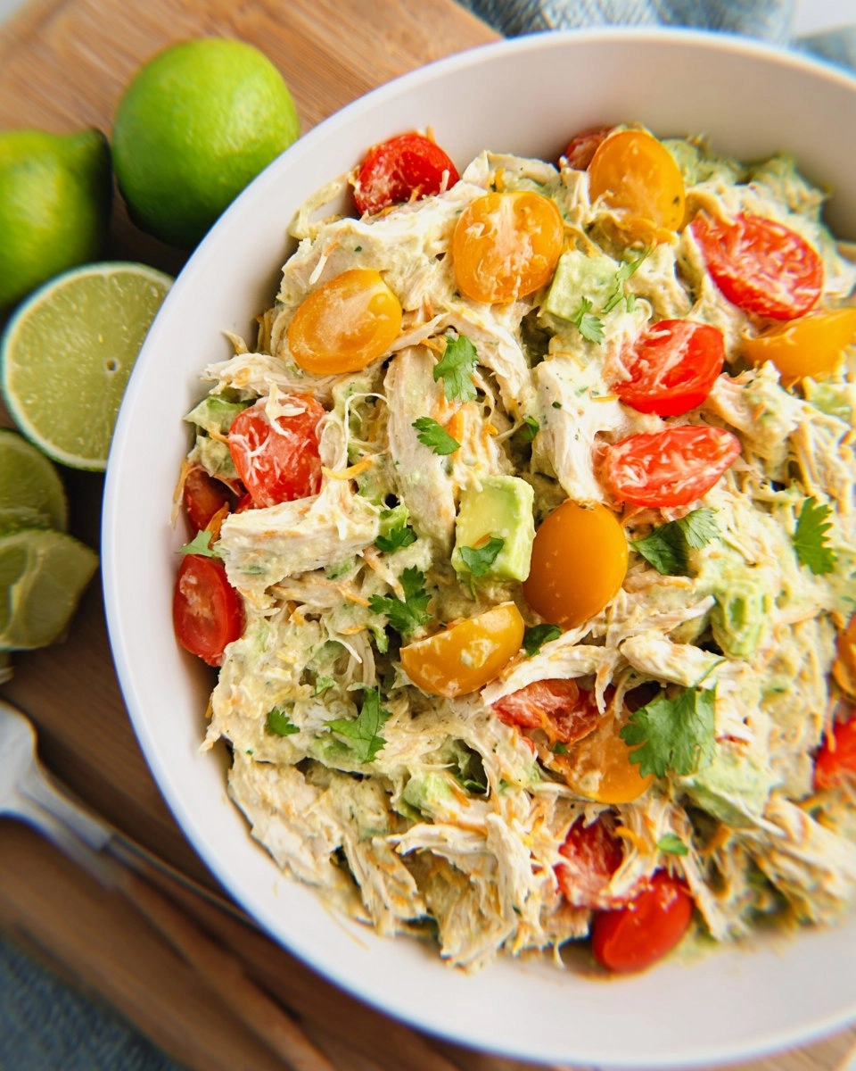 Creamy Chicken and Avocado Salad with Lime Yogurt Dressing