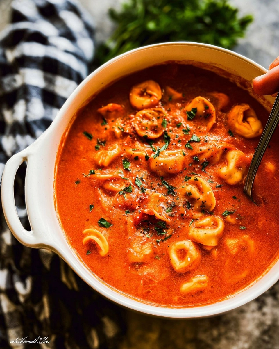 Creamy Tomato Tortellini Soup 110 Creamy Tomato Tortellini Soup