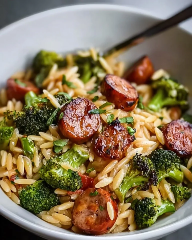 Delicious-Recipe-Chicken-Sausage-and-Broccoli-Orzo-Recipe