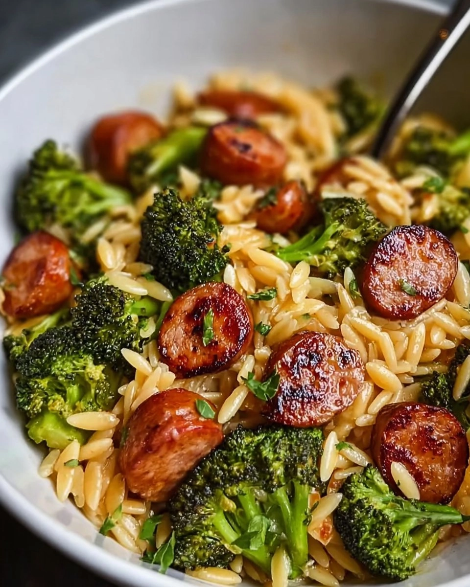 Chicken Sausage and Broccoli Orzo 97 Chicken Sausage and Broccoli Orzo