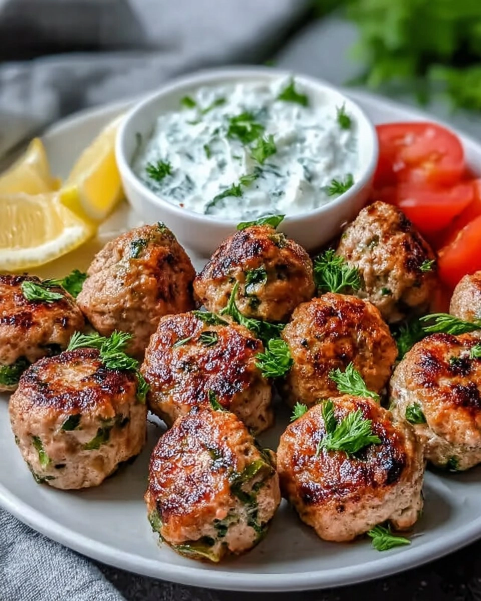 Easy Greek Turkey Meatballs with Tzatziki