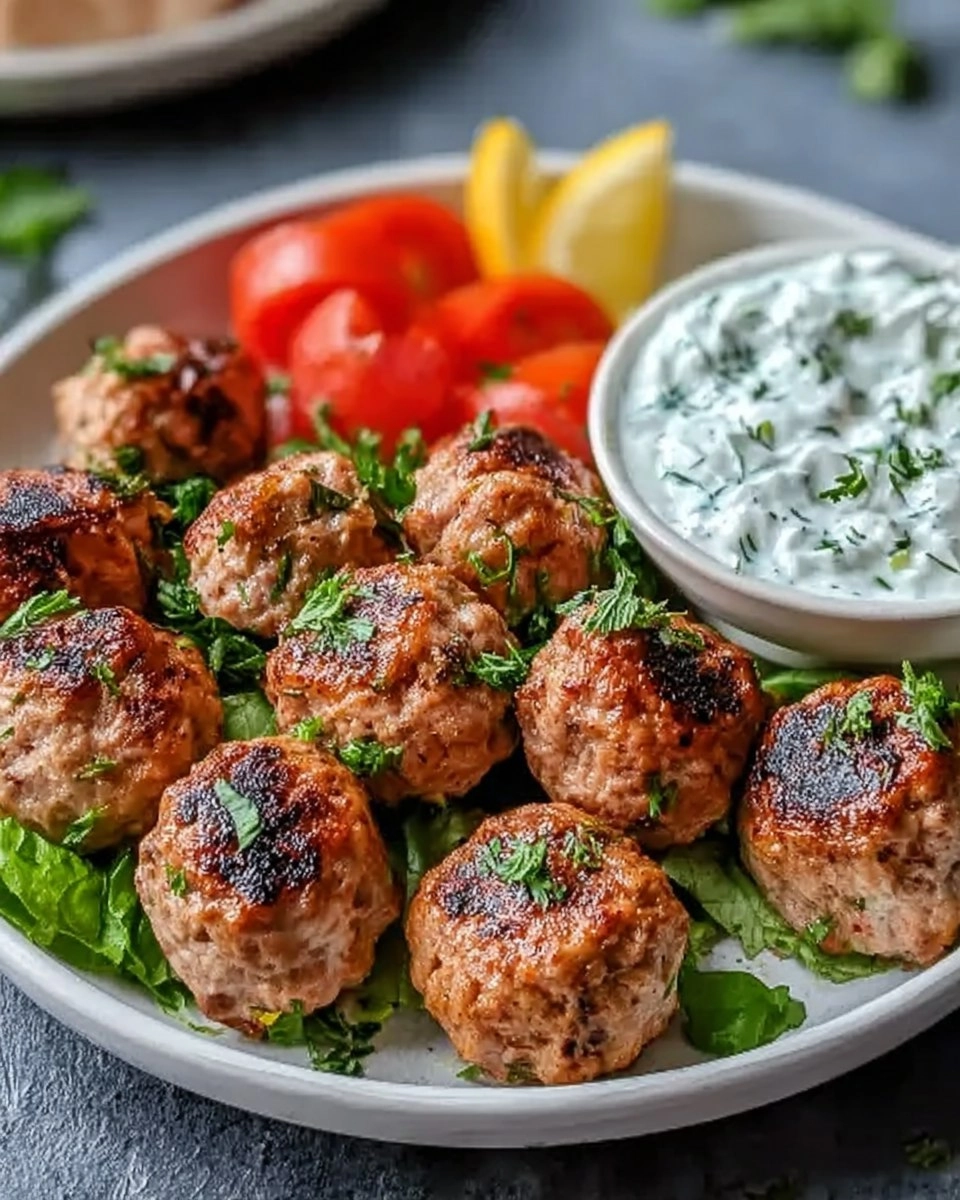 Easy Greek Turkey Meatballs with Tzatziki