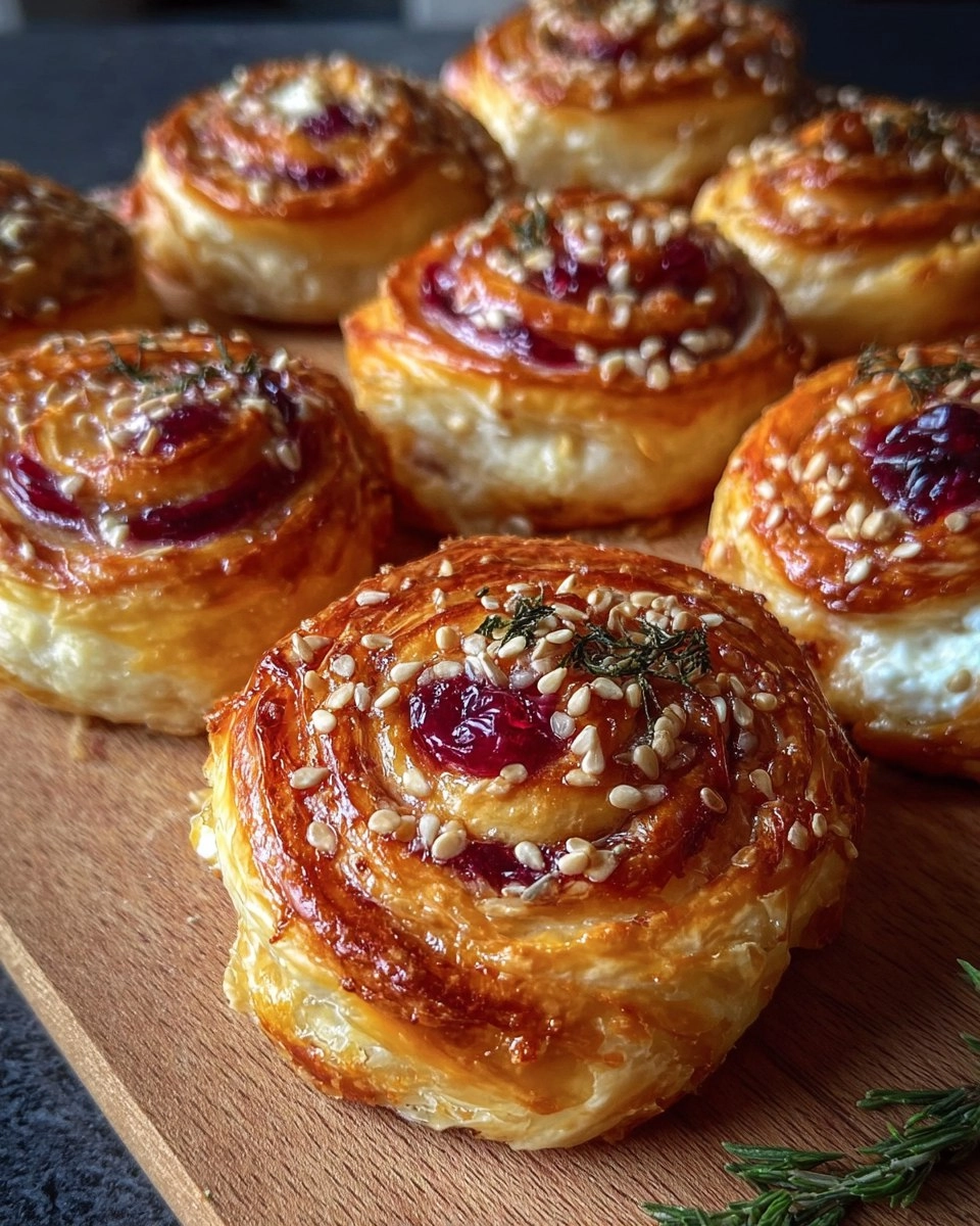 Feta Cranberry Swirls Pastry
