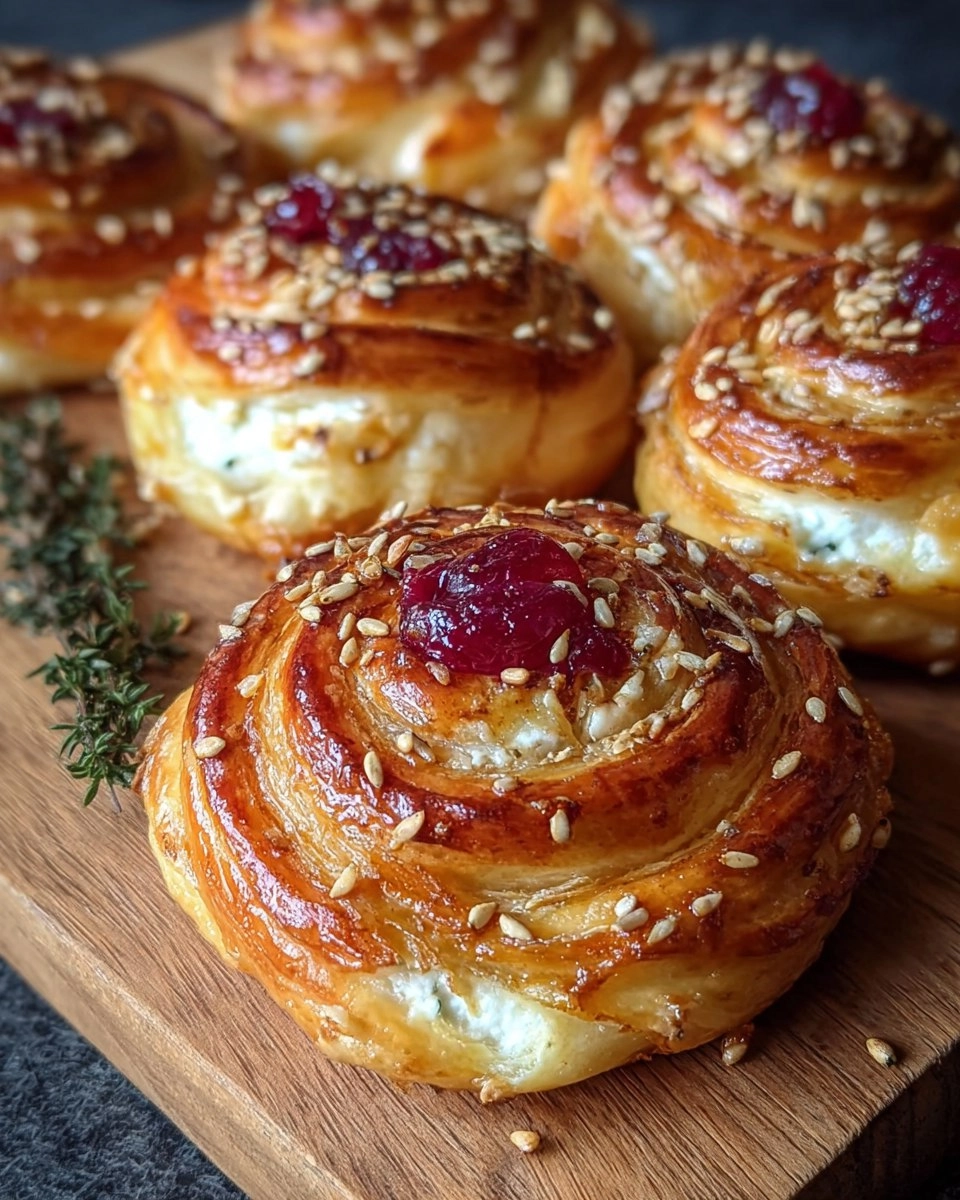Feta Cranberry Swirls Pastry