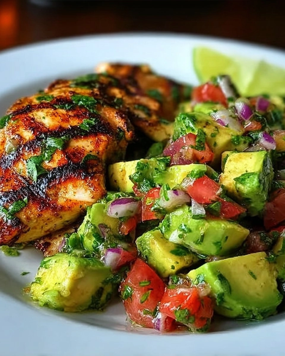 Healthy Cilantro Lime Chicken with Avocado Salsa