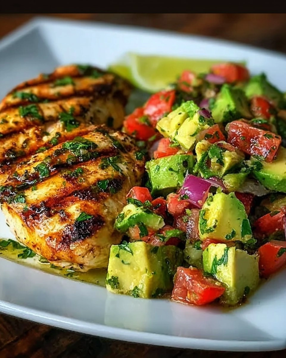 Healthy Cilantro Lime Chicken with Avocado Salsa