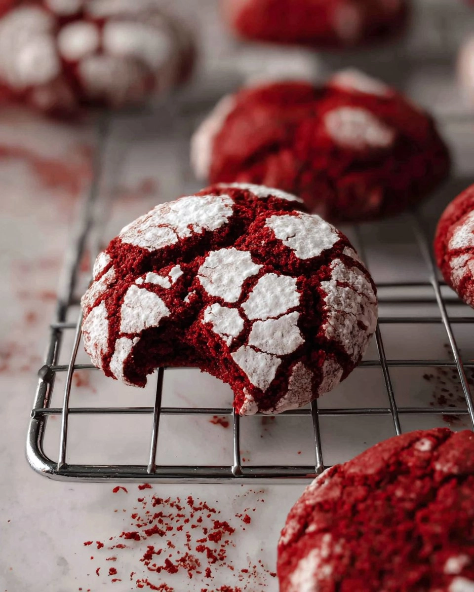 Red Velvet Crinkle Cookies