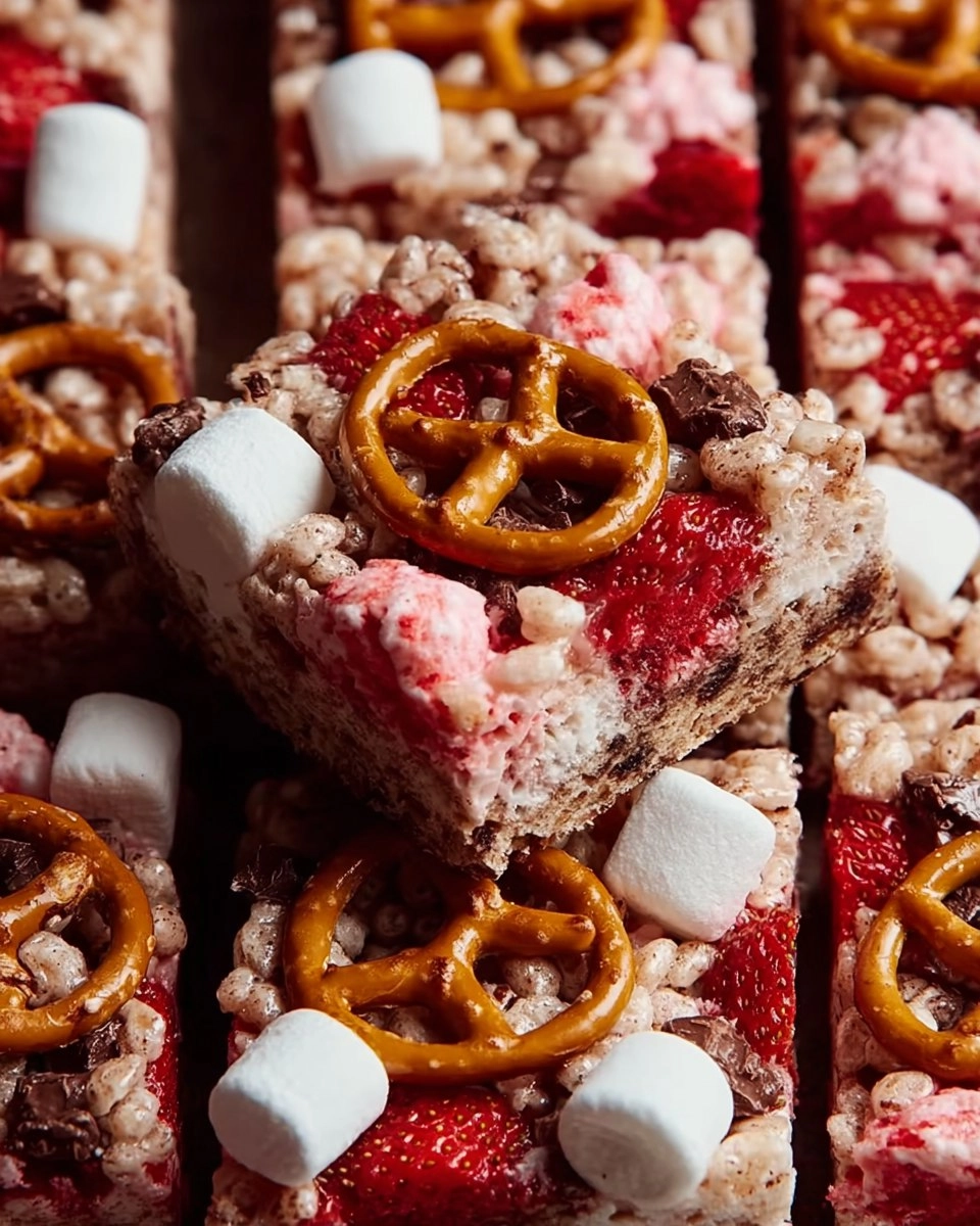 Strawberry Pretzel Marshmallow Treats