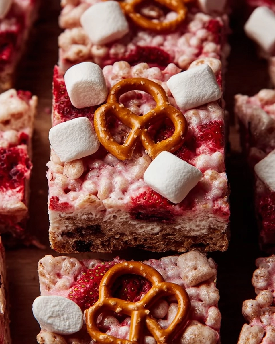 Strawberry Pretzel Marshmallow Treats