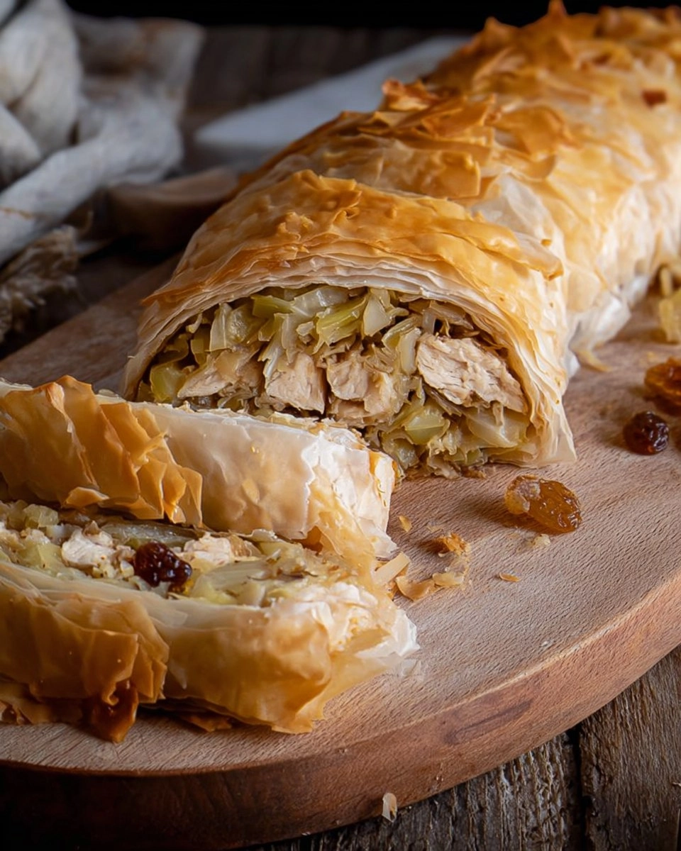 Sweet Cabbage Strudel with Raisins and Brown Sugar