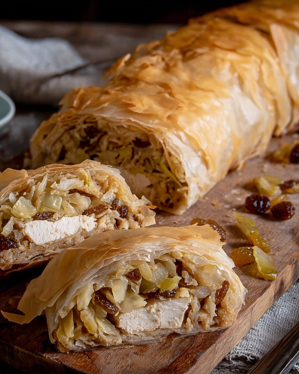 Sweet Cabbage Strudel with Raisins and Brown Sugar