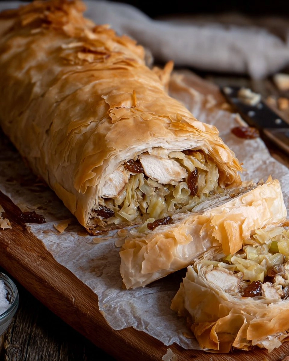 Sweet Cabbage Strudel with Raisins and Brown Sugar
