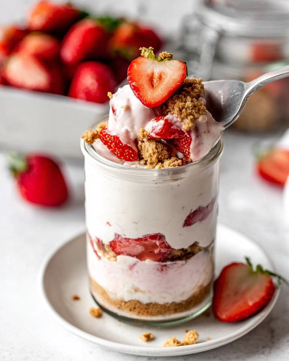 Valentine Strawberry Cheesecake Overnight Oats