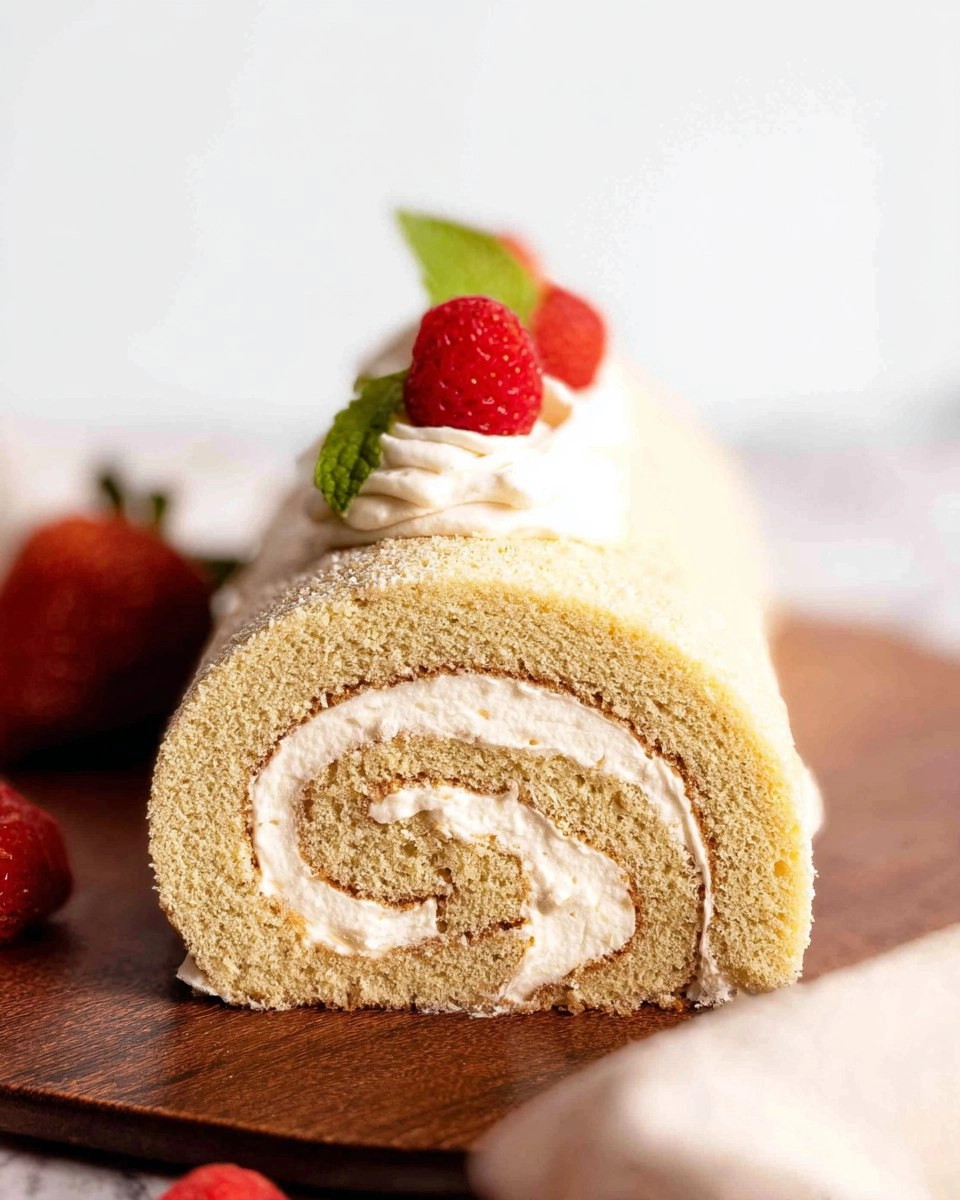 Vanilla Swiss Roll Cake