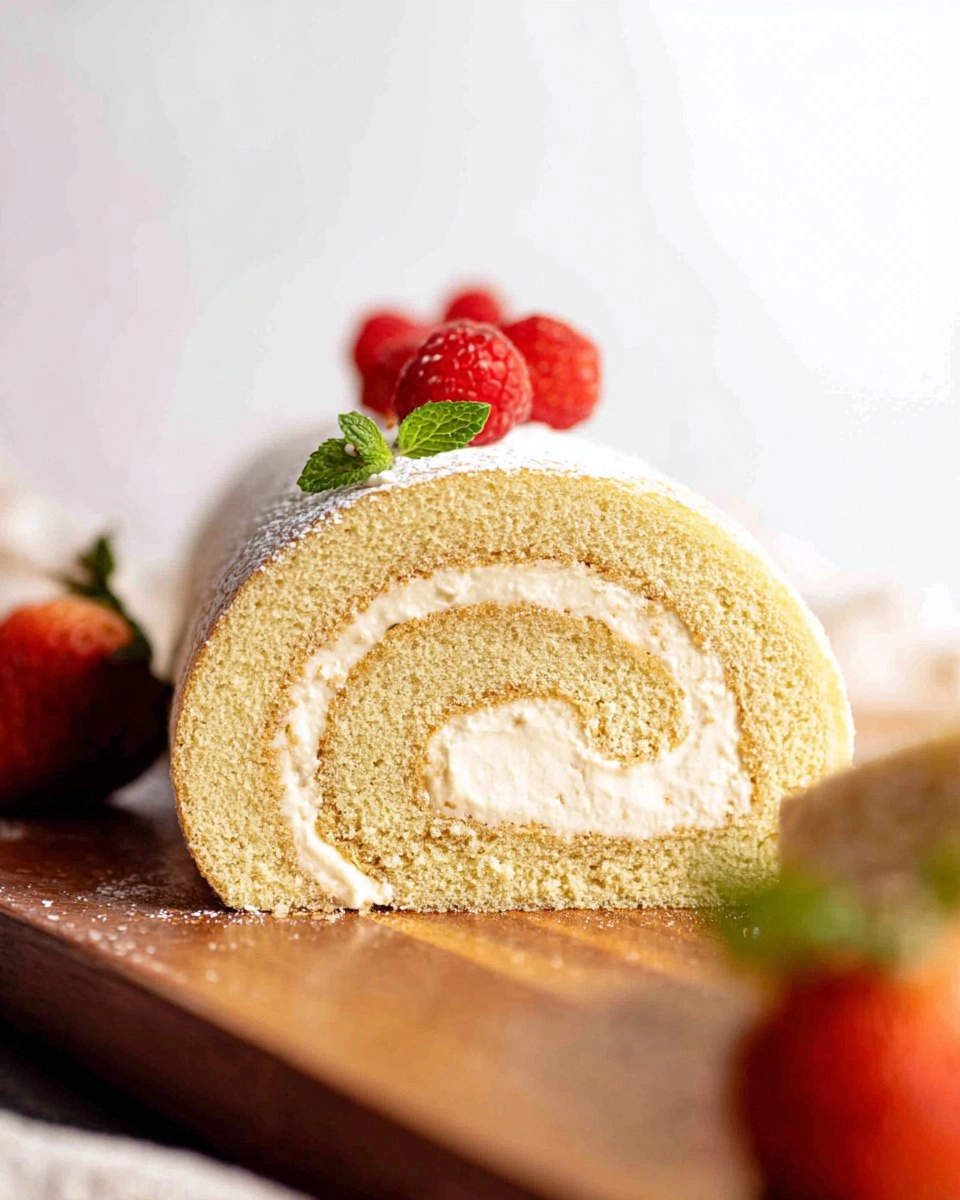 Vanilla Swiss Roll Cake