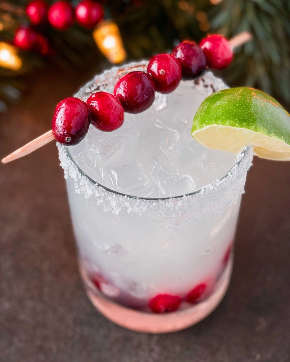 White Christmas Cranberry Margaritas
