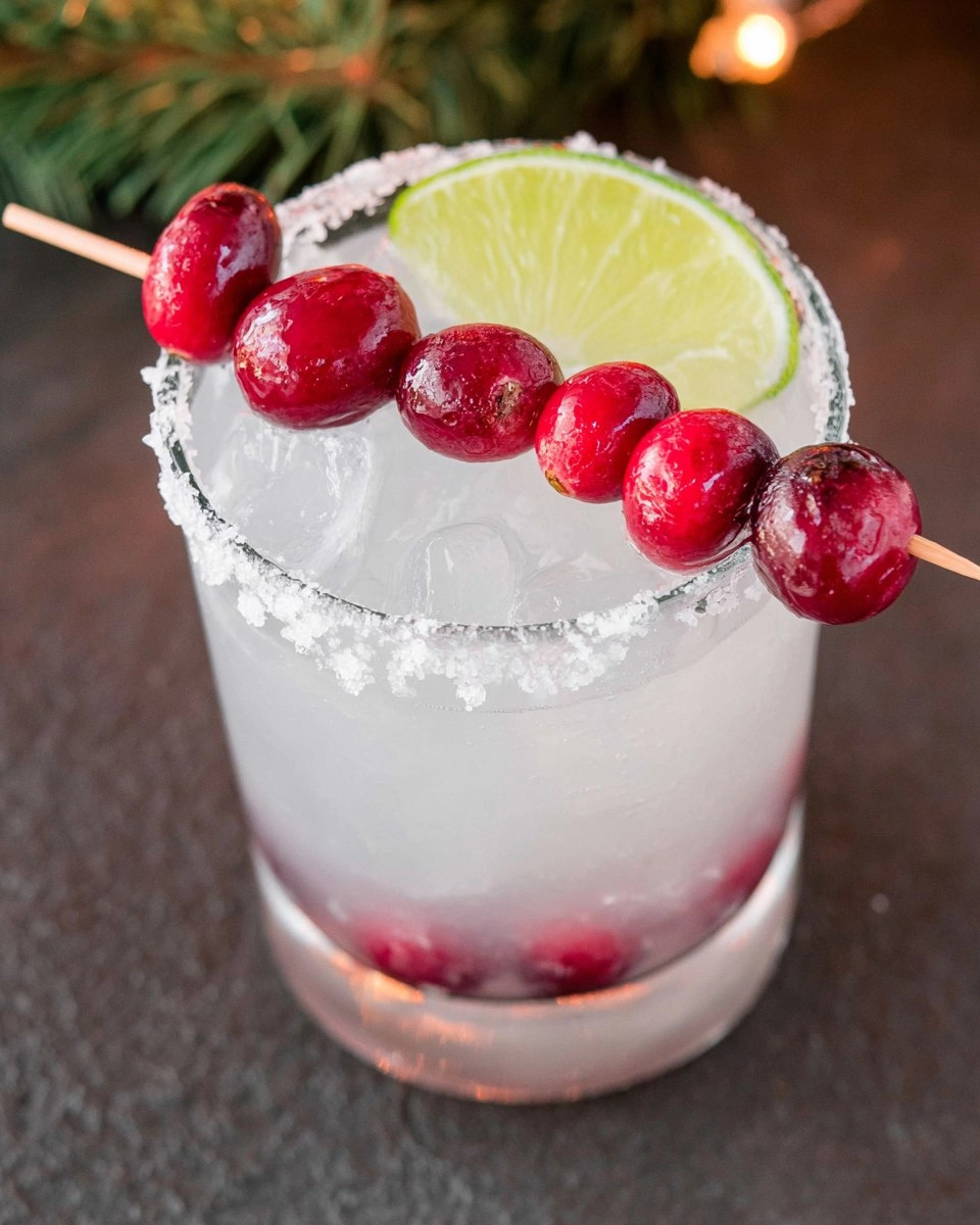 White Christmas Cranberry Margaritas