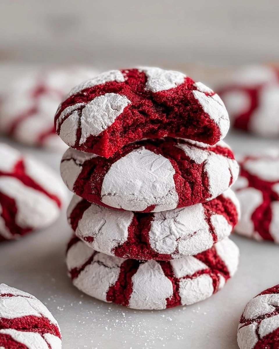 Christmas Red Velvet Crinkle Cookies