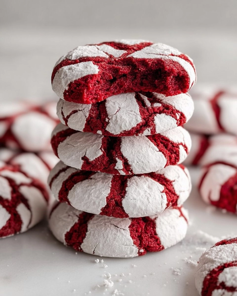 Christmas Red Velvet Crinkle Cookies