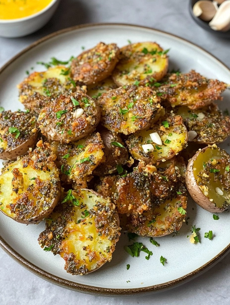 Crispy Smashed Potatoes with Garlic & Za'atar
