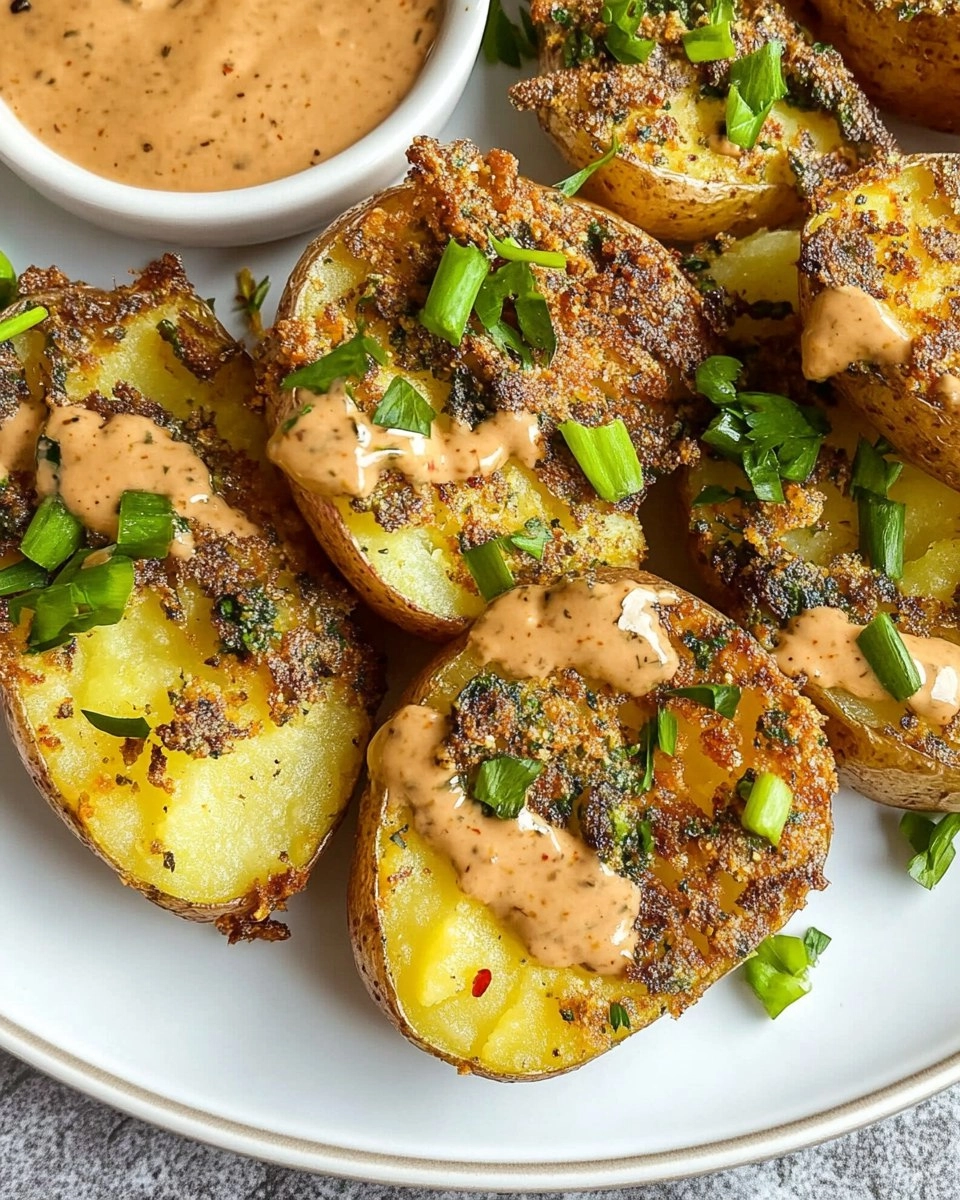 Crispy Smashed Potatoes with Garlic & Za'atar