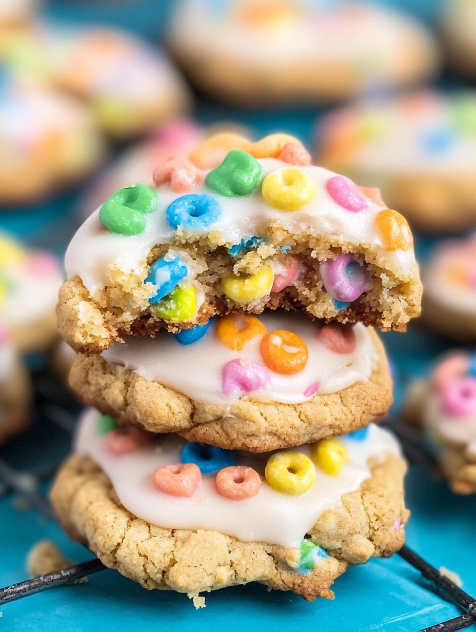 Crumbl frosted Lucky charms cookies