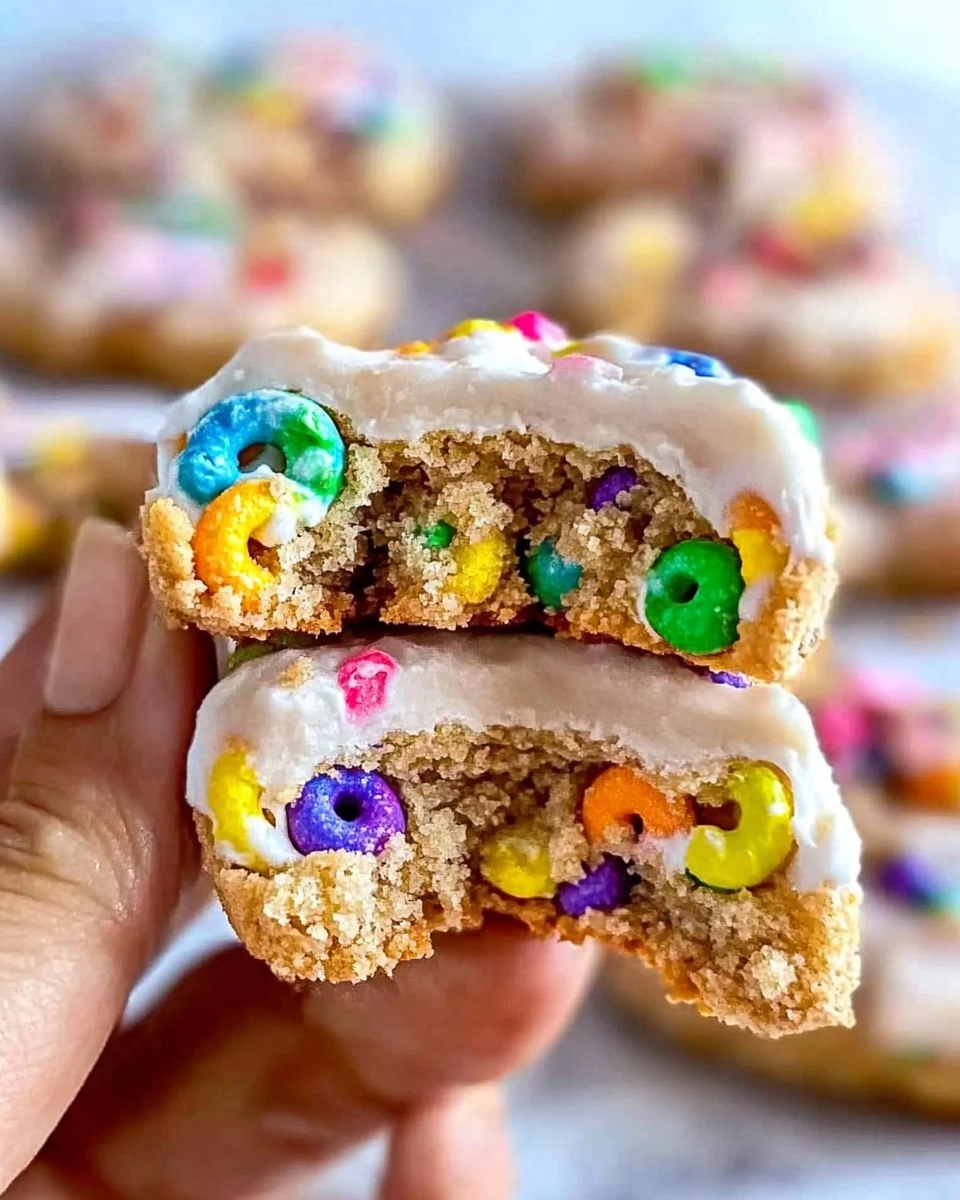 Crumbl frosted Lucky charms cookies