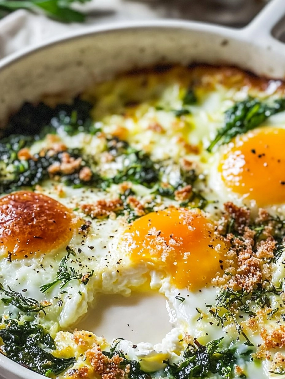Easy Baked Eggs Florentine