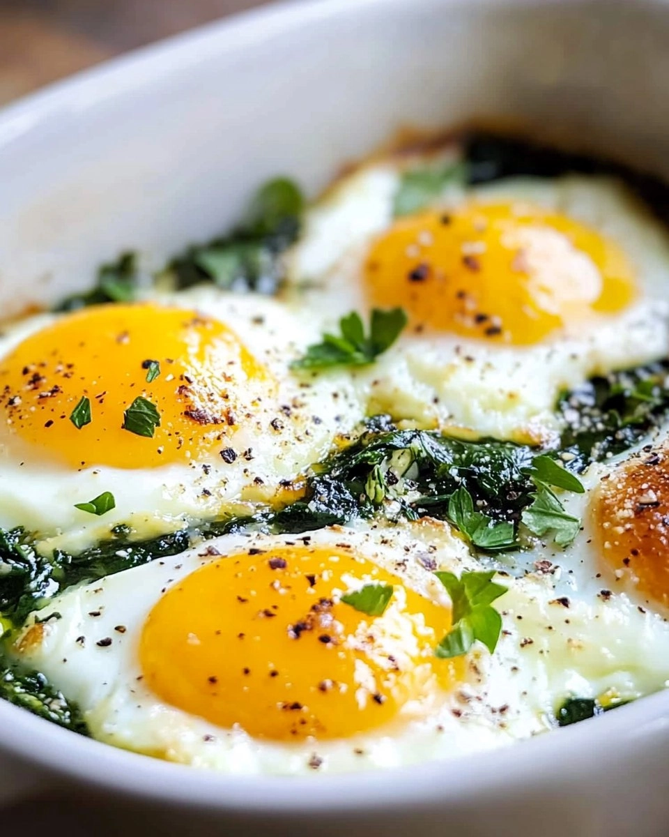 Easy Baked Eggs Florentine