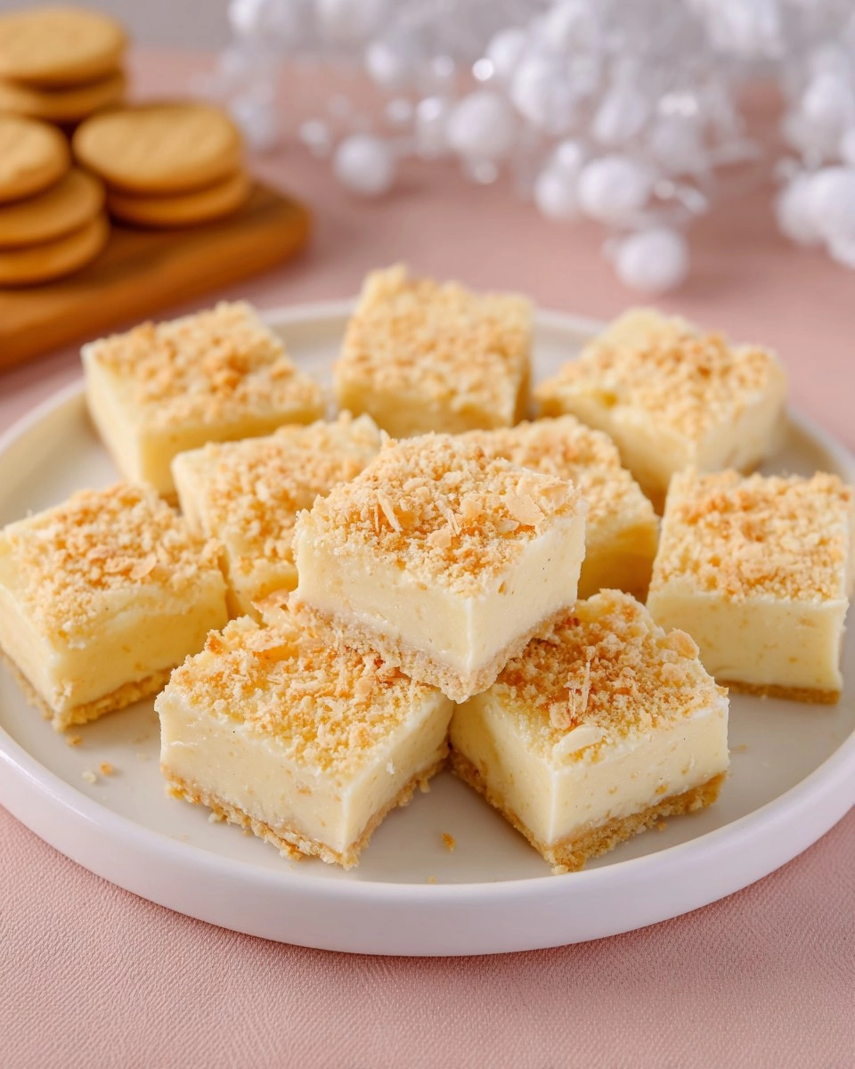 Easy Banana Pudding Fudge Squares with a Nilla Wafer Crunch