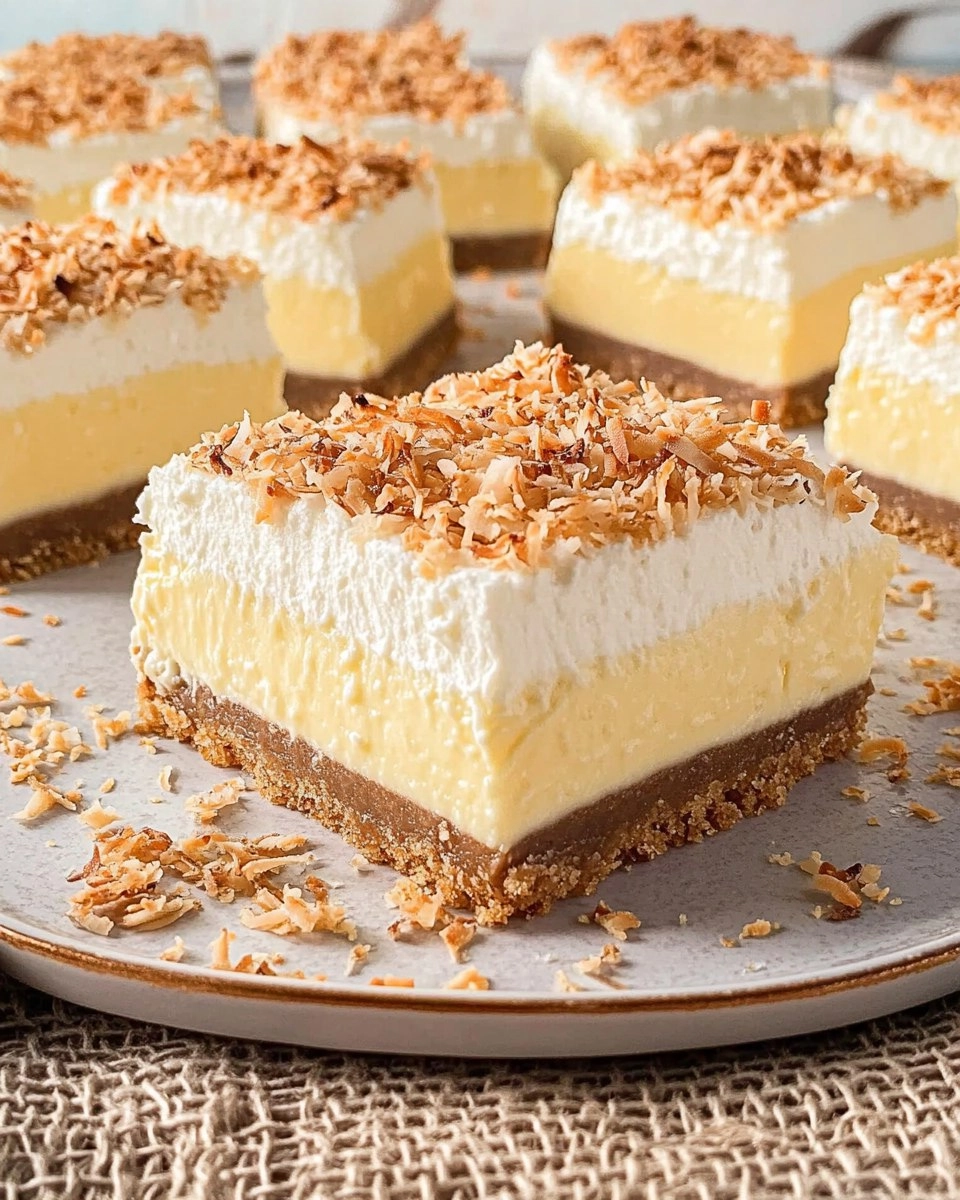 Easy Coconut Cream Cheesecake Bars for Tropical Dessert Lovers