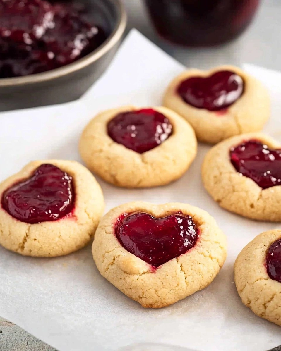 Easy Jam Thumbprint Cookies with a Heart-Shaped Twist