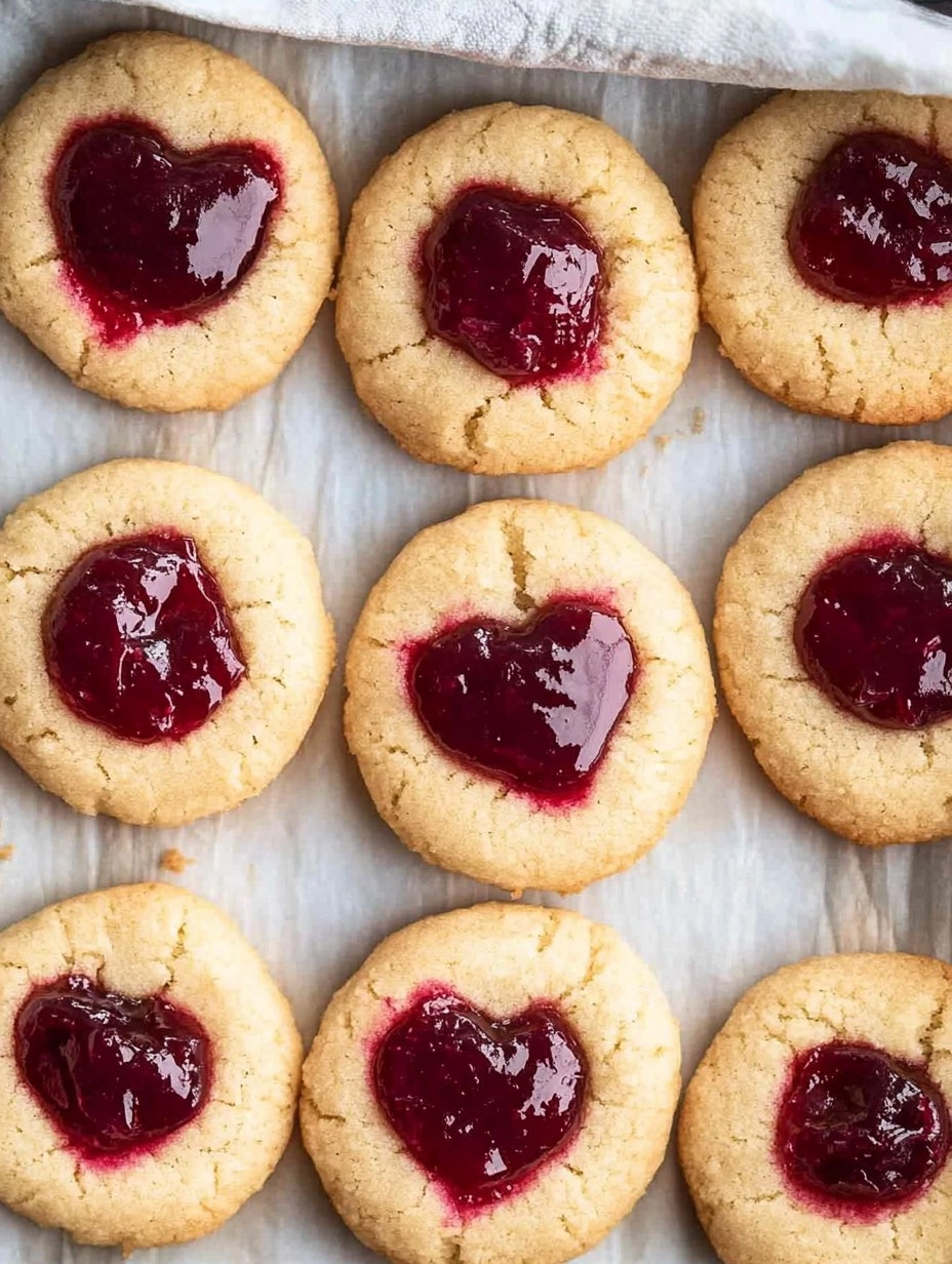 Easy Jam Thumbprint Cookies with a Heart-Shaped Twist