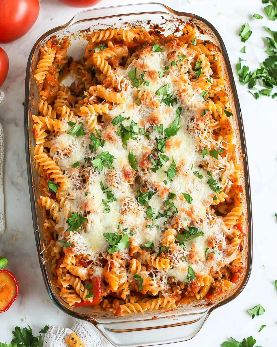 Easy Stuffed Pepper Pasta Bake