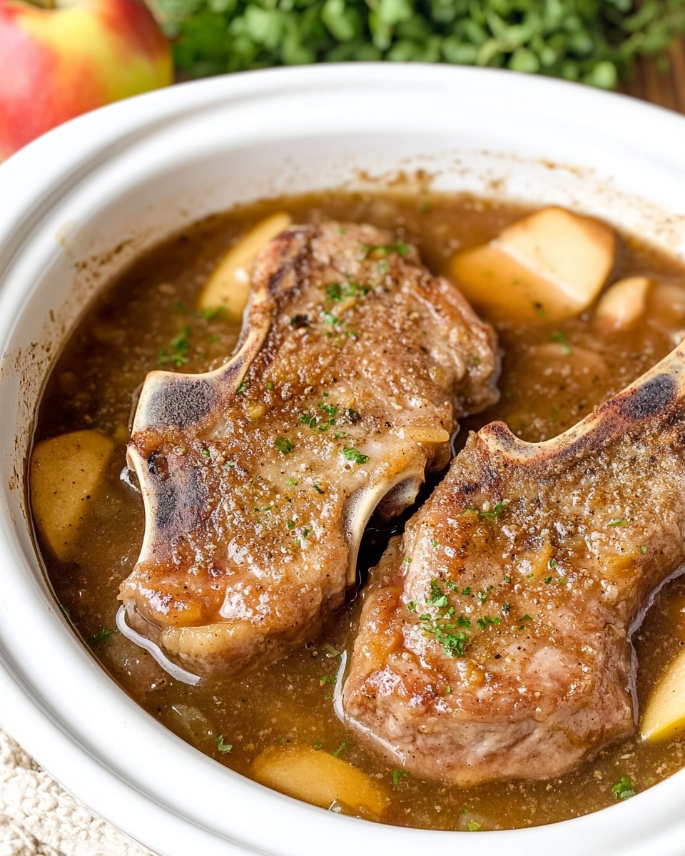 Fall-Apart Tender Crockpot Apple Pork Chops