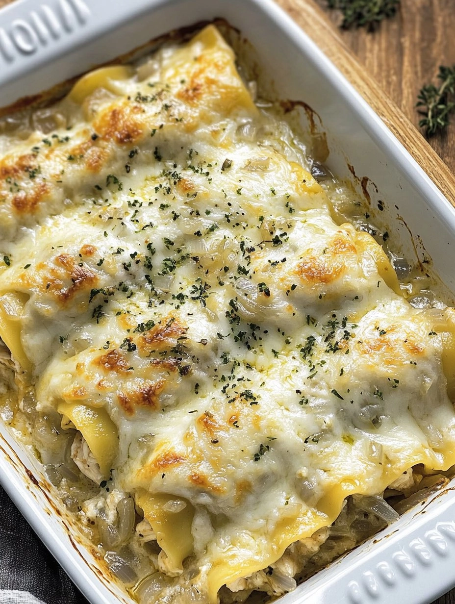 French Onion Chicken Lasagna Rollups 166 French Onion Chicken Lasagna Rollups