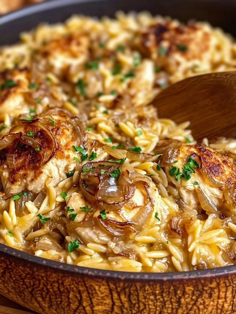 French Onion Chicken Orzo