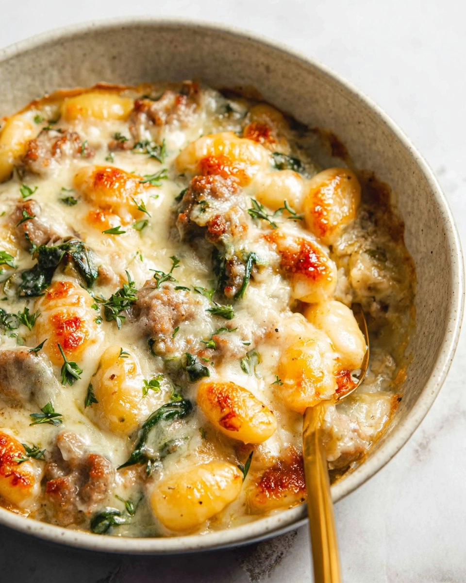 Healthy Pesto Sausage Gnocchi Bake