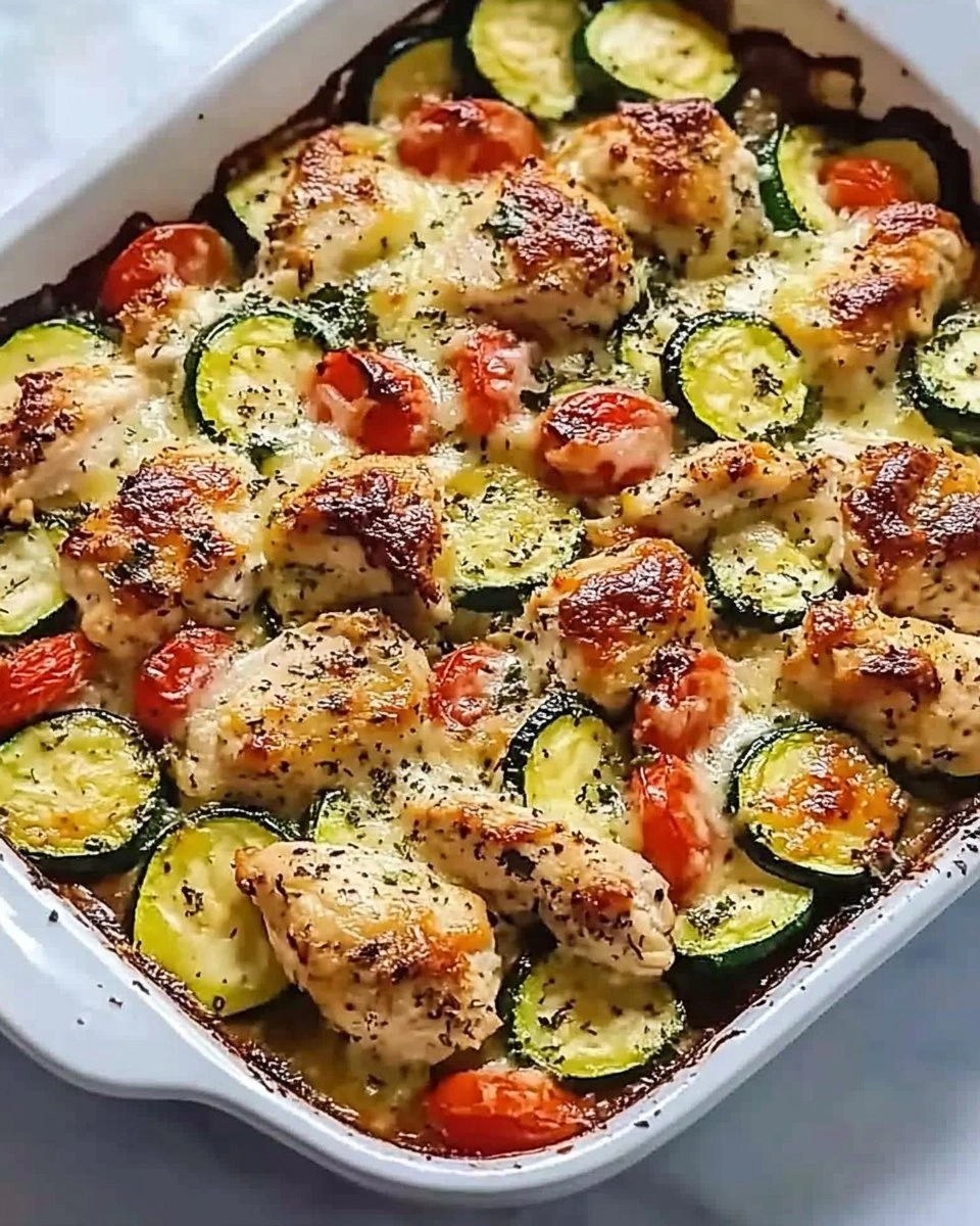 Mediterranean Chicken Zucchini Bake